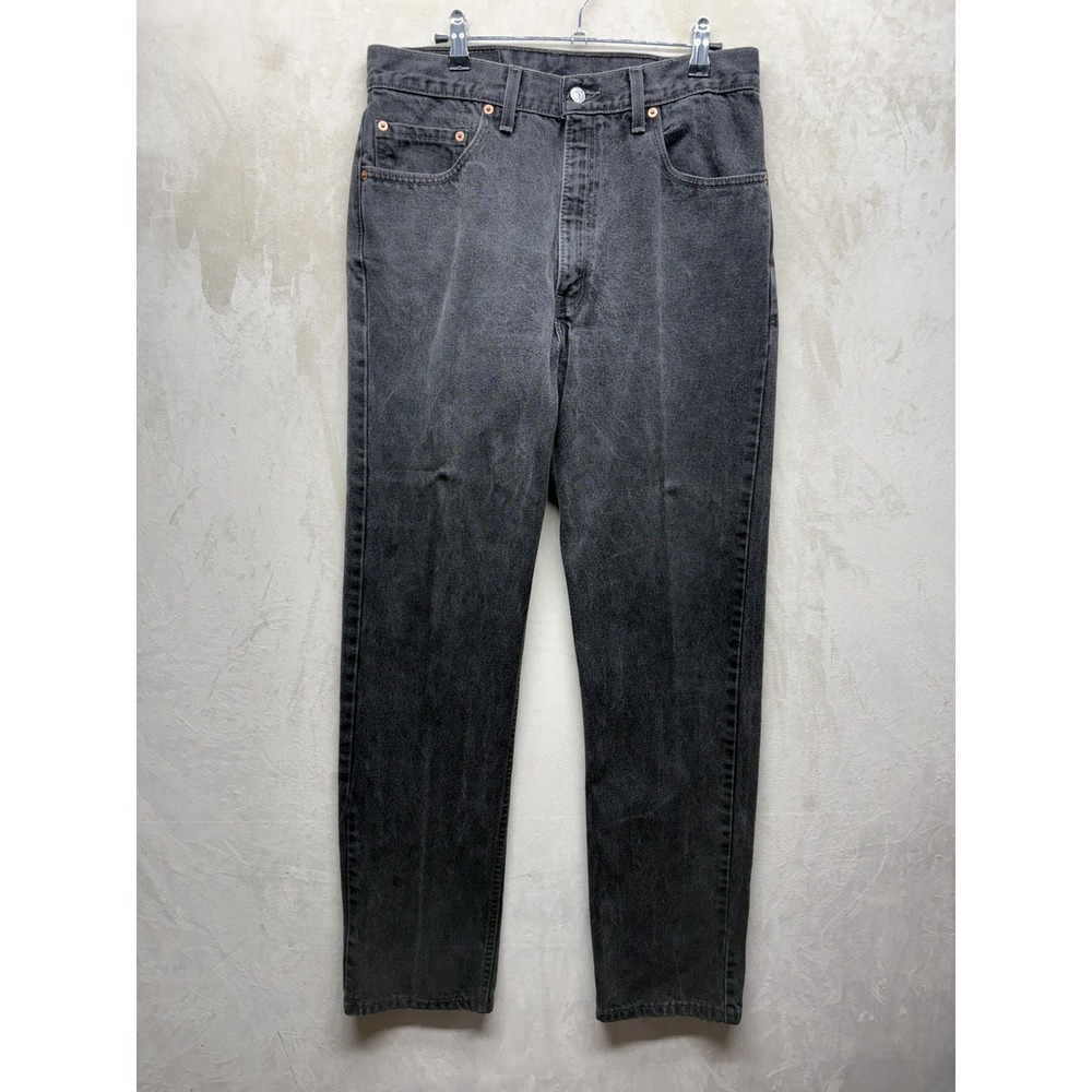 Vintage Levi's 505 Jeans Mens 38x30 Black Made in USA Made Straight Faded 90s